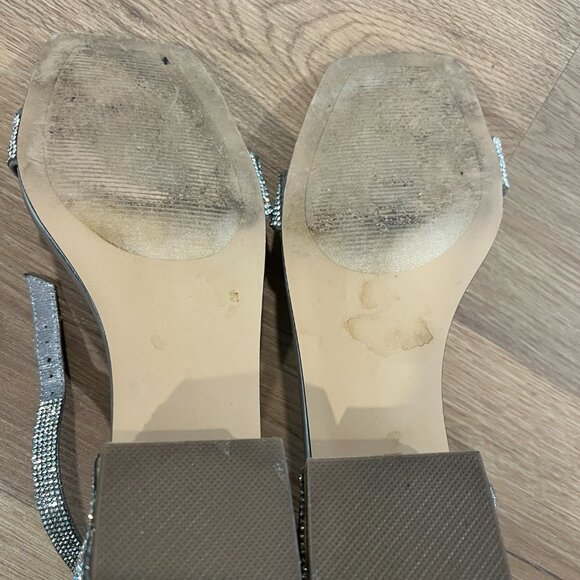 Steve Madden Nava Rhinestone Square Toe Ankle Strap Sandals Heels Shoes Size 11M - Picture 11 of 12